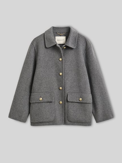 GANT Regular Fit Kurzmäntel aus Woll-Cashmere-Mix Graphit 2