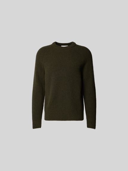 Closed Sweter wełniany o wyglądzie dzianiny Khaki 2