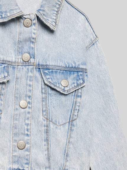 NAME IT Jeansjack met paspelzakken op de borst, model 'MILA' Lichtblauw - 2