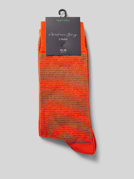 Christian Berg Men Socken mit Label-Detail im 2er-Pack Dunkelorange 3