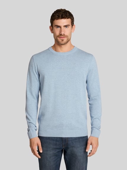 Tom Tailor Regular Fit Pullover aus reiner Baumwolle Hellblau 4