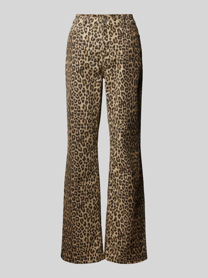 PIECES Straight Fit Jeans mit 5-Pocket-Design Modell 'ALUME' Sand 2