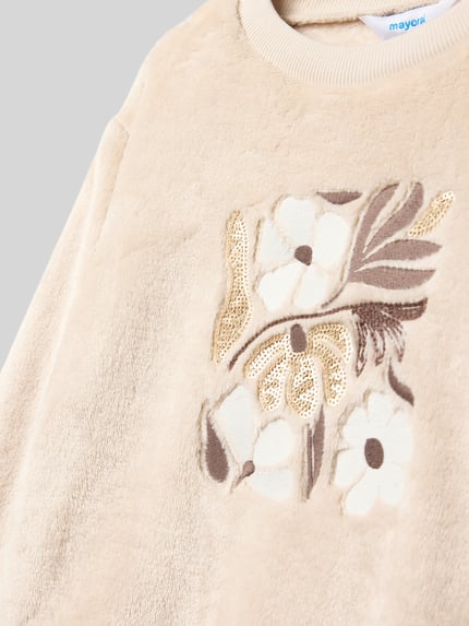 Mayoral Sweatshirt mit Pailletten Sand Melange 2