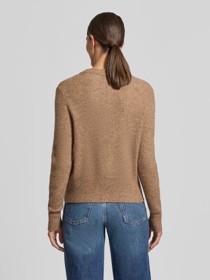 OPUS Cardigan Modell 'Dreni' aus Alpaka Mix Taupe 5