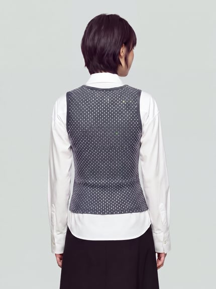 Jake*s Casual Tanktop mit Rippstrickstruktur Dunkelblau 5