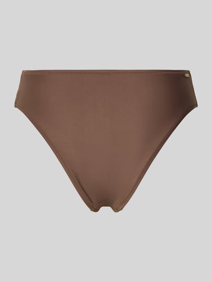 Produktfoto, High Waist Bikini-Slip Modell 'Kelli' von Barts in Braun, aus Material-Mix mit Stretch-Anteil, körpernahe Passform, elastischer Bund.