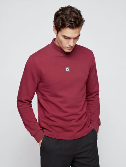 HUGO Sweatshirt mit Logo-Patch Modell 'Derytur' Bordeaux 4