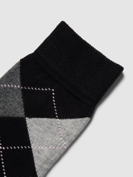 Burlington Socken mit Zickzack-Muster Modell 'Queen' Black 2