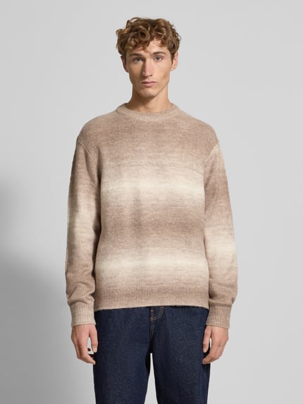 JACK & JONES Strickpullover mit Rundhalsausschnitt Modell 'JORMEADOWS' Beige 4