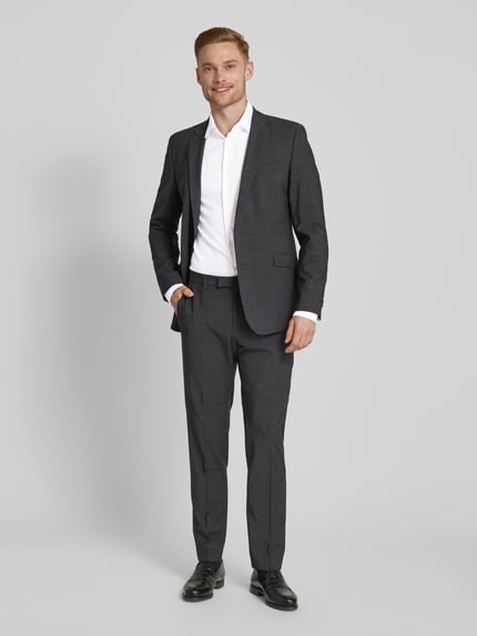 Jake*s Slim Fit Businesshemd mit extra langem Arm Weiss 1