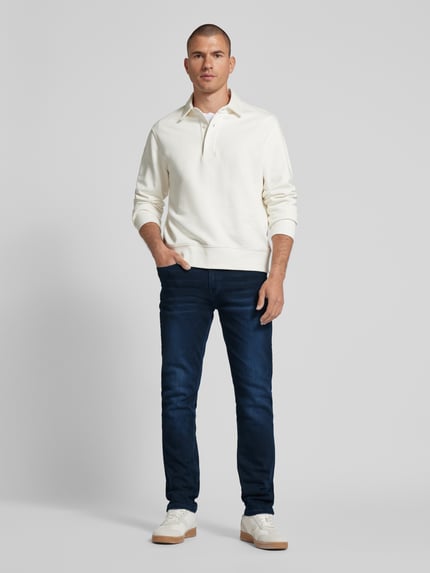 Mustang slim fit jeans met label-patch model 'Vegas' Marineblauw - 1