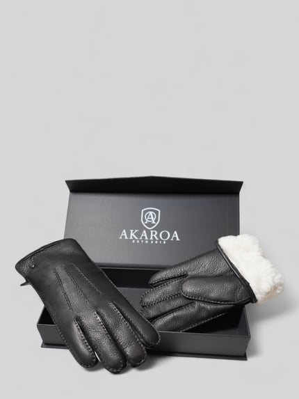 Akaroa Handschuhe mit Lammfell Modell 'BEN' Black 4