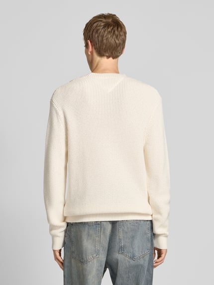 Tommy Jeans Regular Fit Strickpullover aus reiner Baumwolle Offwhite 5
