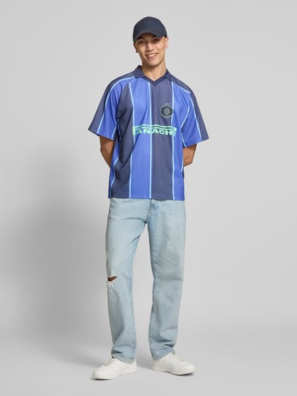 ONLY & SONS Loose fit poloshirt met motiefprint model 'ZIDAN' Koningsblauw - 1