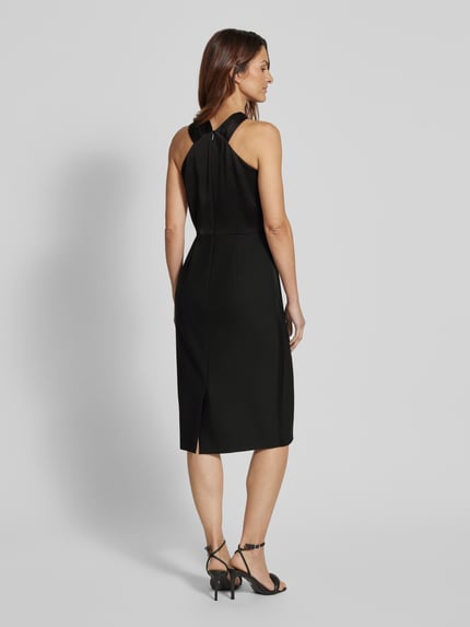 BOSS Knielange jurk met halter, model 'Datinar' Zwart - 5