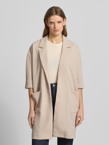 PIECES Kardigan o kroju relaxed fit z rękawem 3/4 model 'DAISY' Szarobrązowy 4