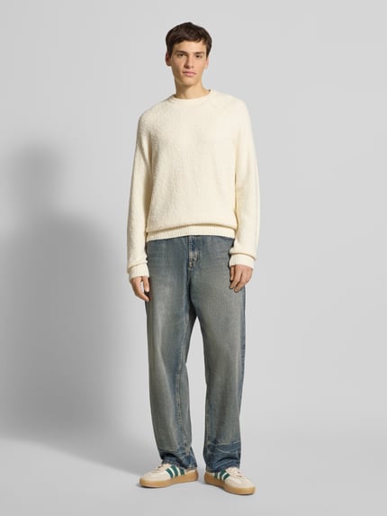ONLY & SONS Sweter z dzianiny o kroju relaxed fit z mieszanki bawełny model ‘DALE LIFE’ Złamany biały 1