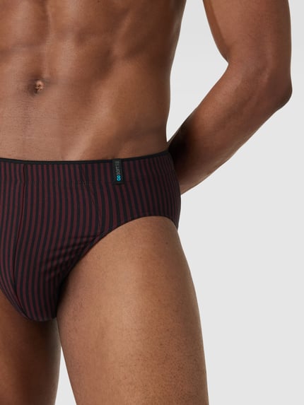 SCHIESSER Slip met strepenpatroon model 'Supermini' Donkerrood - 3