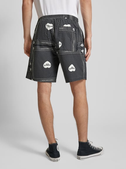 Carhartt Work In Progress Korte regular fit broek met elastische band, model 'HEART BANDANA' Zwart - 5