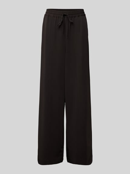 Gestuz Stoffen broek met elastische band, model 'Malena' Donkerbruin - 2