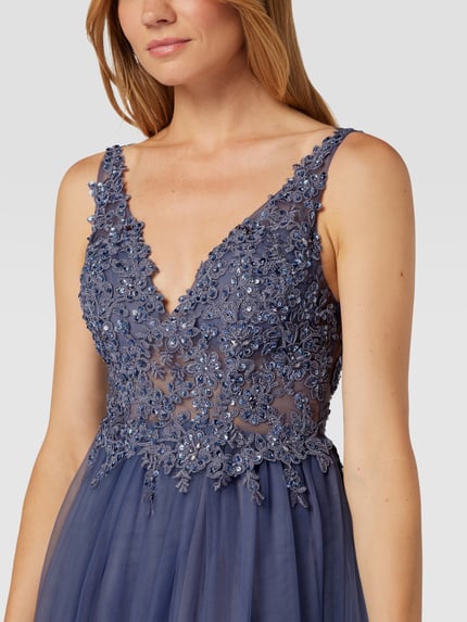 Mascara Abendkleid mit Stola Bleu 3