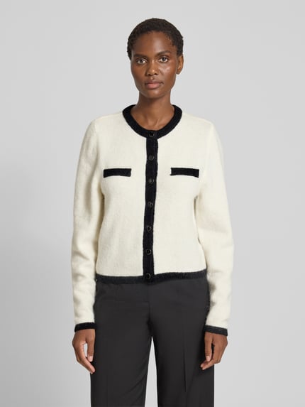 Gestuz Gebreid jack met knoopsluiting, model 'alpha' Offwhite - 4