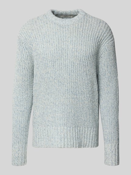 Produktfoto, Relaxed Fit Wollpullover mit überschnittenen Schultern Modell 'CHICAGO' von SELECTED HOMME in Melange-Optik, Grobstrick, Woll-Mix.