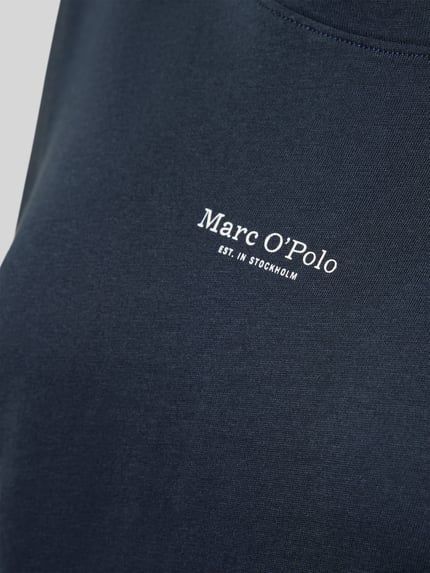 Produktfoto, Regular Fit Pyjama-Oberteil aus reiner Baumwolle von Marc O'Polo, dunkelblau mit feiner Textur, Damen Pyjama von Marc O'Polo