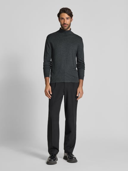 Casual Friday Rollkragenpullover mit Kaschmir-Anteil Dunkelgrau 1