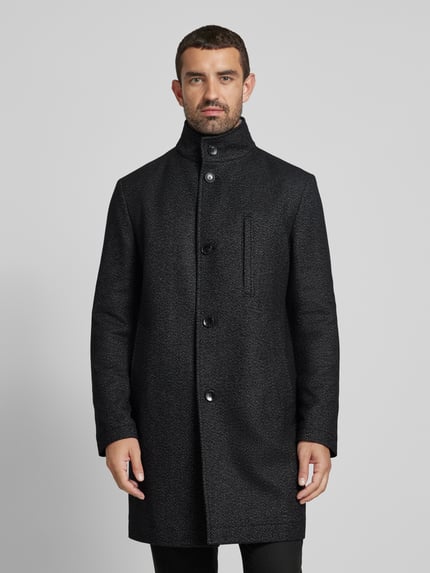 BOSS Wollmantel mit Stehkragen Modell 'Hyde' Black 4