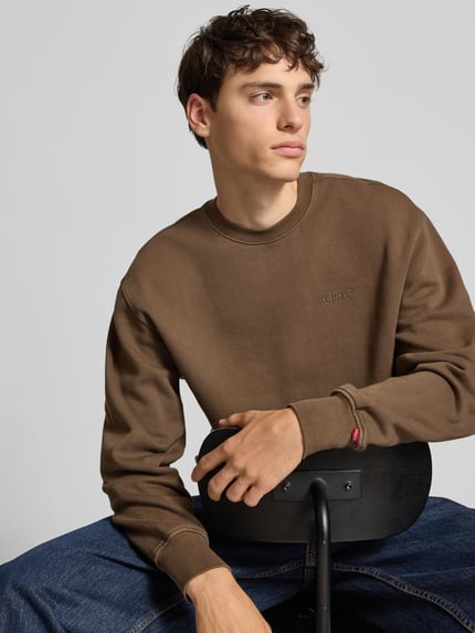 Levi's® Sweatshirt mit Label-Stitching Khaki 3