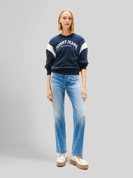 Tommy Jeans Straight Fit Jeans aus Baumwoll-Mix Modell 'LAYLA' Blau 1