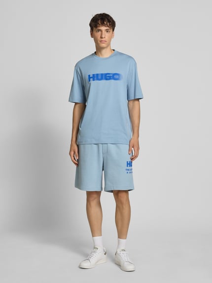 HUGO Blue Sweatshorts mit elastischem Bund Modell 'Nesisho' Rauchblau 1
