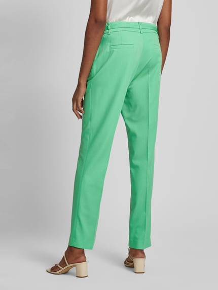 MORE & MORE Stoffen broek in effen design met riem Lichtgroen - 5