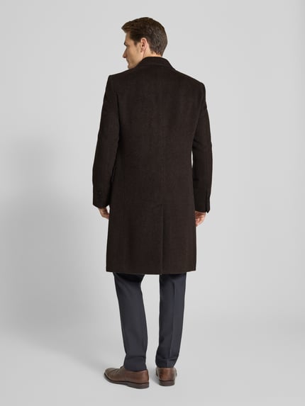 BOSS Regular Fit Wollmantel aus Alpaka-Mix Modell 'HYDE-DB-PEAK-254' Dunkelbraun 5