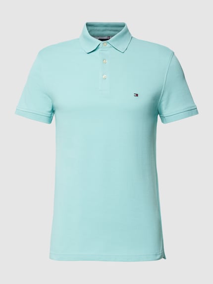 Tommy Hilfiger Koszulka polo o kroju slim fit model ‘1985’ Jasnoturkusowy 2