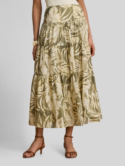 Lauren Ralph Lauren Wijde maxi-rok van puur katoen Olijfgroen - 4