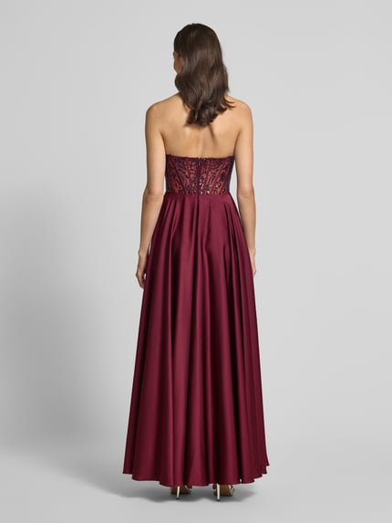 Laona Abendkleid mit Pailletten und Perlen Bordeaux 5
