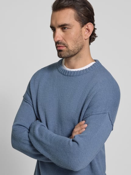 DRYKORN Loose fit gebreide pullover met wol model 'MALIO' Blauw - 3