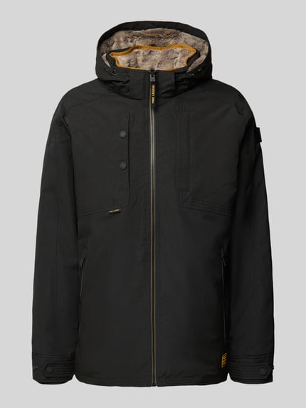 Productfoto, Jacke mit Kapuze van PME Legend in zwart met capuchon, rits, ritszakken, regular fit, textuur: glad, maat M