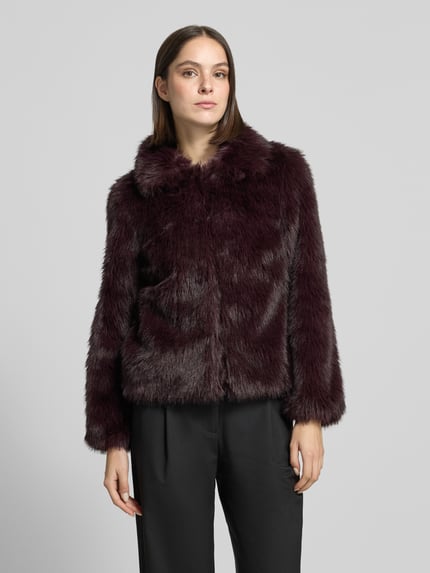 s.Oliver BLACK LABEL Webpelzjacke mit Umlegekragen Bordeaux 4