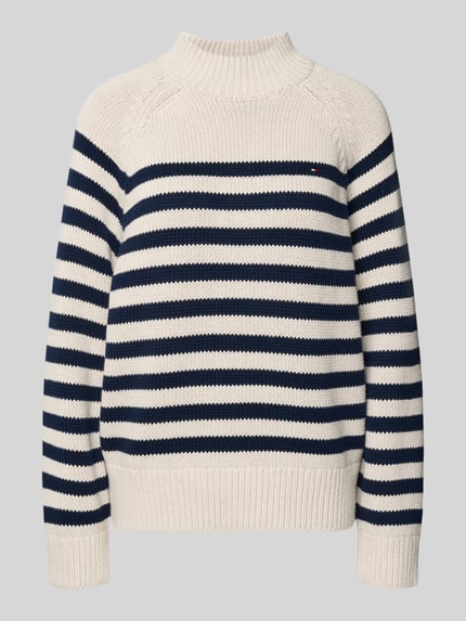 Tommy Hilfiger Loose Fit Strickpullover aus reiner Baumwolle Taupe 2