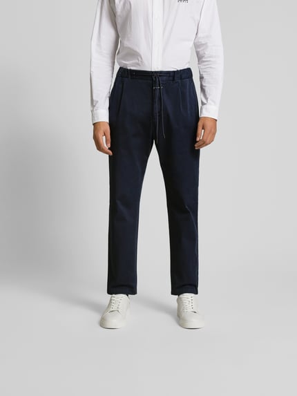 Closed Regular fit stoffen broek met labeldetail Donkerblauw - 4