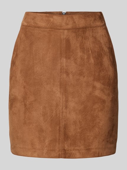 VERO MODA Minirok in leerlook, model 'DONNA DINA' Cognac - 2