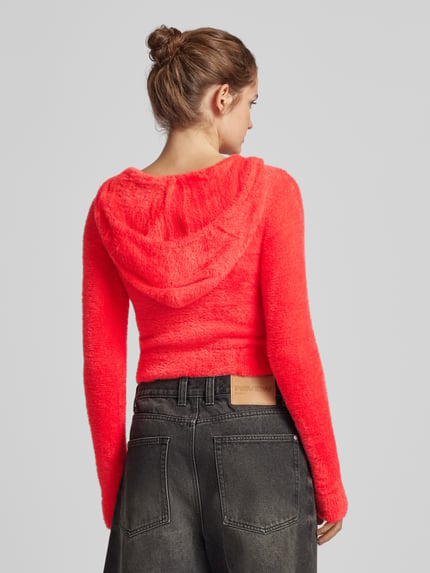REVIEW Strickjacke mit Kapuze Kirsche 5