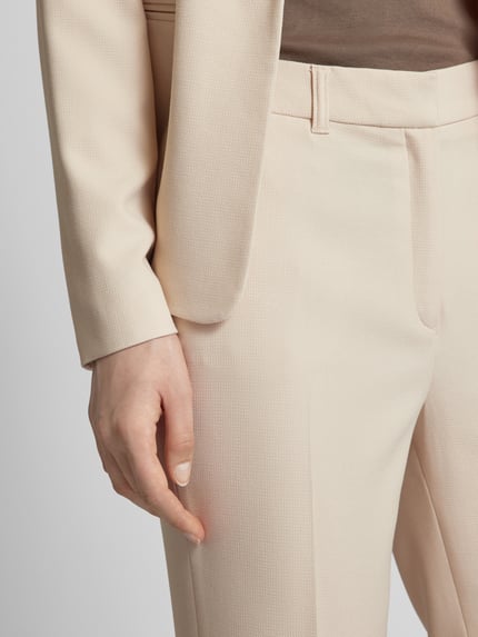 s.Oliver BLACK LABEL Tapered fit stoffen broek met structuurmotief Zand - 3