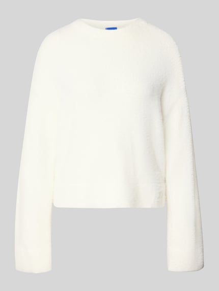 HUGO Blue Regular fit gebreide pullover met labelstitching, model 'SFURRYNA' Wit - 2