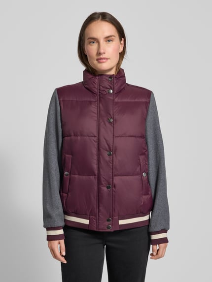 Milano Italy Regular Fit Steppjacke mit Stehkragen Bordeaux 4