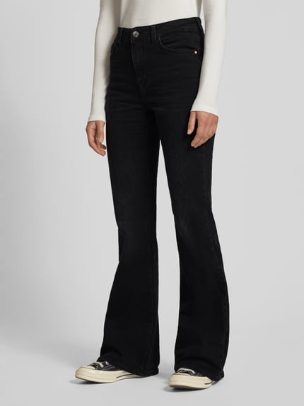 NOISY MAY® Flared jeans in 5-pocketmodel, model 'KAREEN' Zwart - 4