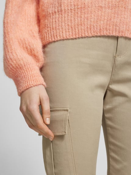 Christian Berg Woman Skinny fit cargobroek met riemlussen Beige - 3
